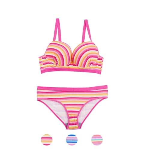 ست شورت و سوتین اسفنجی رنگین کمانی