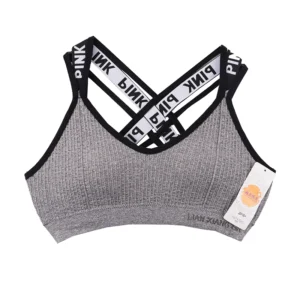 نیم تنه زنانه ورزشی پشت ضربدری کش اسپرت PINK