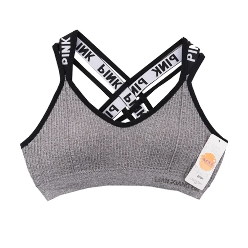 نیم تنه زنانه ورزشی پشت ضربدری کش اسپرت PINK